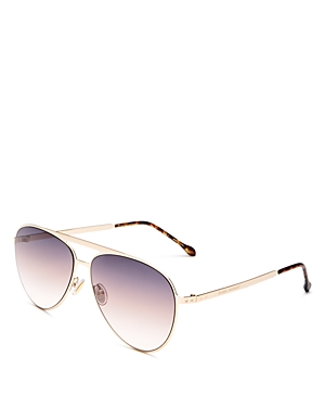 Isabel Marant Brow Bar Aviator Sunglasses, 62mm In Gold/purple Gradient