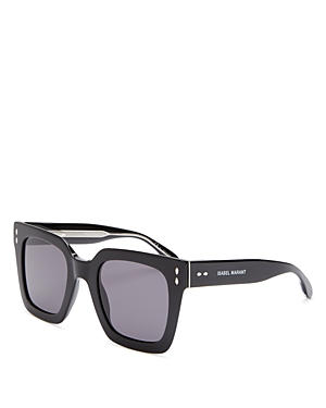 Shop Isabel Marant Cat Eye Sunglasses, 51mm In Black/gray Solid