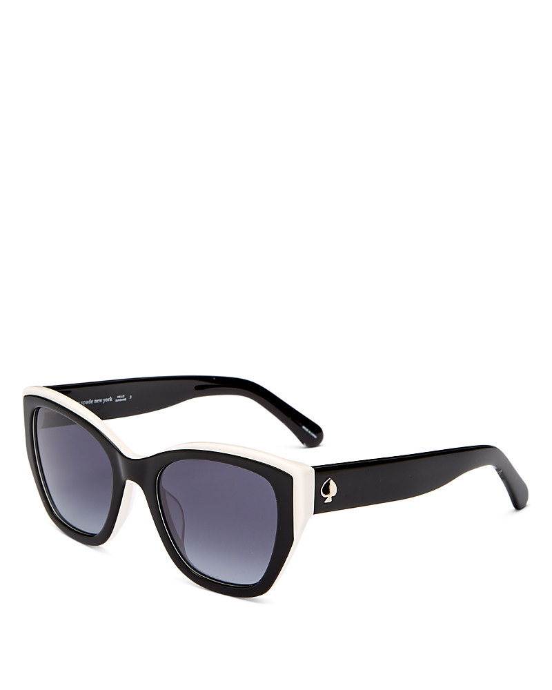 Kate Spade Yolanda Two-tone Acetate Cat-eye Sunglasses In Black/gray Gradient
