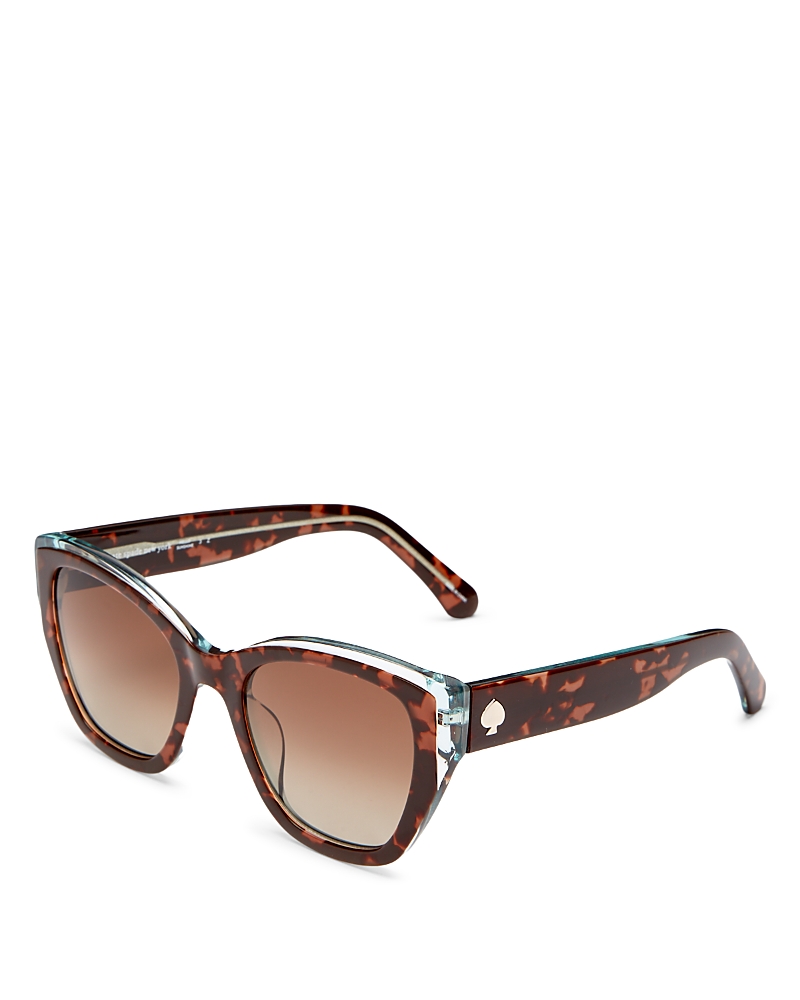 Kate Spade Yolanda 51mm Polarized Gradient Cat Eye Sunglasses In Havana/brown