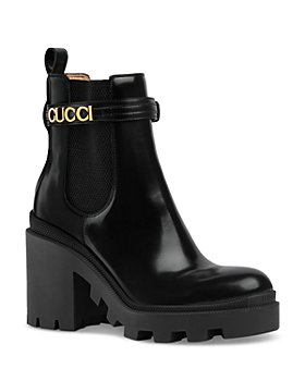 Gucci - Women's Logo Strap High Heel Chelsea Boots
