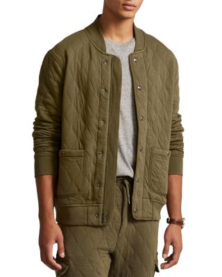 Polo Ralph Lauren Quilted Luxury Jersey Jacket In Defender Green