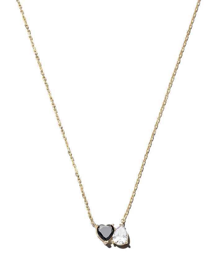 By Adina Eden Cubic Zirconia Heart & Pear Pendant Necklace in 14K Gold ...