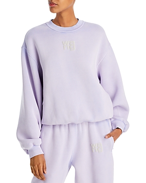 Alexander Wang T Alexanderwang.t Essential Terry Crew Sweatshirt With Puff Paint Logo In Easter Egg
