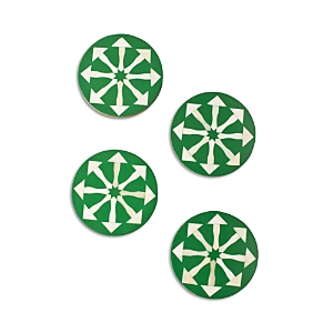 Mela Artisans Arrow Coasters, Set Of 4 In Green