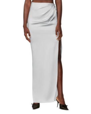 Herve Leger x Law Roach Draped Asymmetrical Silk Maxi Skirt