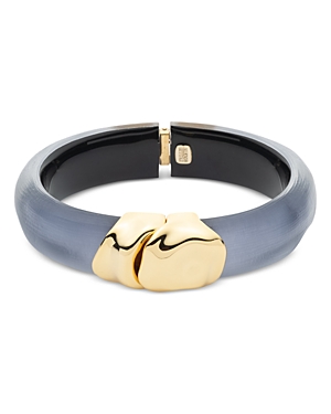 Alexis Bittar Molten Hinge Bracelet In 14k Gold Plated In Blue