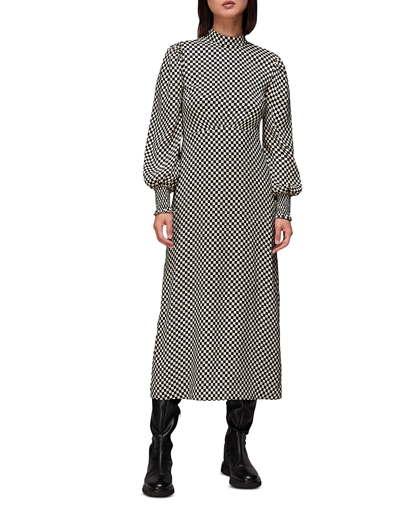 Whistles Darcie Checkerboard Print Midi Dress