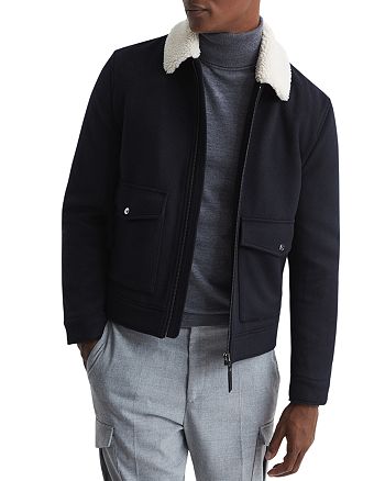 REISS - Metcalf Shearling Collar Jacket
