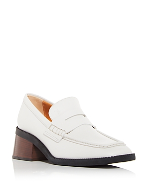 Tod's Women's Gomma Cuoio Block Heel Penny Loafers In White