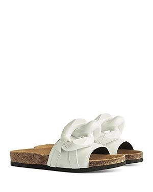 Jw Anderson J.w. Anderson Leather Chain Slides In White