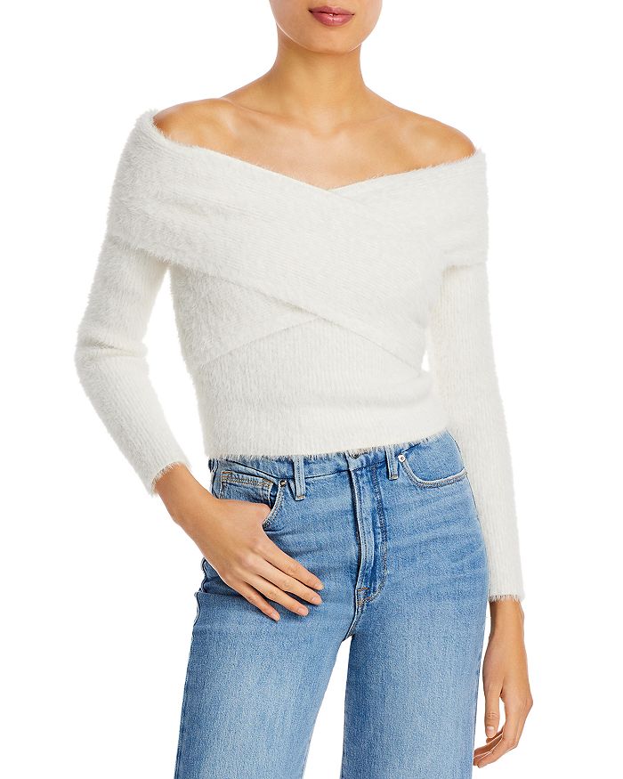 Fuzzy shoulder top/sweatshirt main image 1