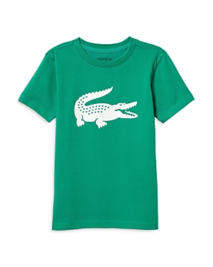Lacoste Boys' Crocodile Logo Graphic Tee - Little Kid, Big Kid In Green/white