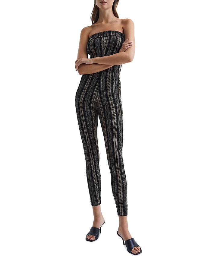Metallic knit jumpsuit hot sale