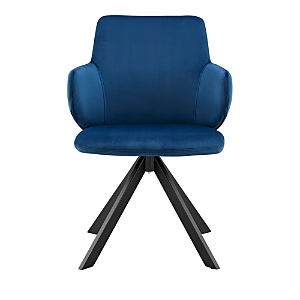 Euro Style Vigo Swivel Side Chair In Blue