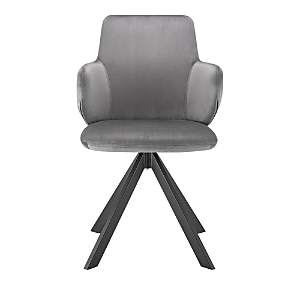 Euro Style Vigo Swivel Side Chair In Gray