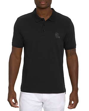 dressing gownRT GRAHAM ASTRA COTTON STRETCH SIGNATURE SKULL APPLIQUE CLASSIC FIT POLO SHIRT