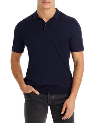 Theory Goris Tipped Collar Knit Polo in Fine Bilen