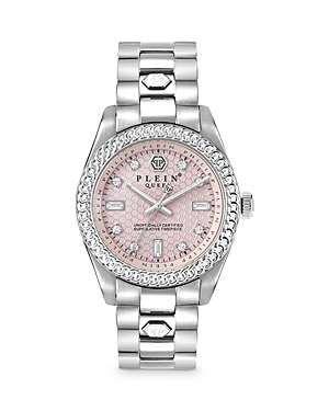 Philipp Plein Queen Bracelet Watch, 36mm In Pink/silver