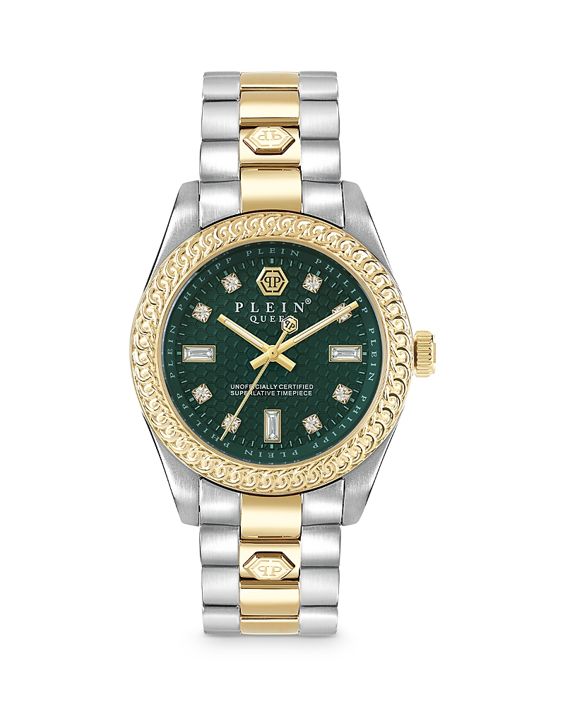 Philipp Plein Plein Heaven Crystal Watch In Green/gold