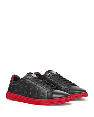 Mcm Men's Terrain Derby Logo Print Lace Up Sneakers In Lychee