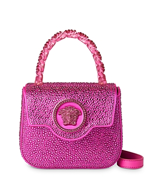 Versace Calfskin Palazzo Crystal Medusa Backpack Pink Rare !!!!