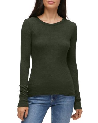 Michael Stars Juliet Long-sleeve Waffle-knit Tee In Balsam