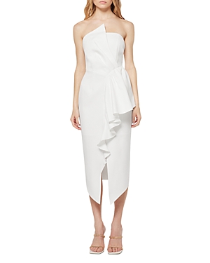 Elliatt Reception Cascade Ruffle Strapless Cocktail Dress In Ivory