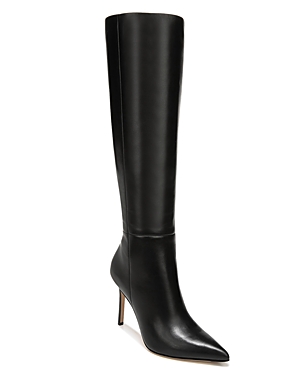 Shop Veronica Beard Women's Lisa Wide Calf High Heel Boots In Black Leather