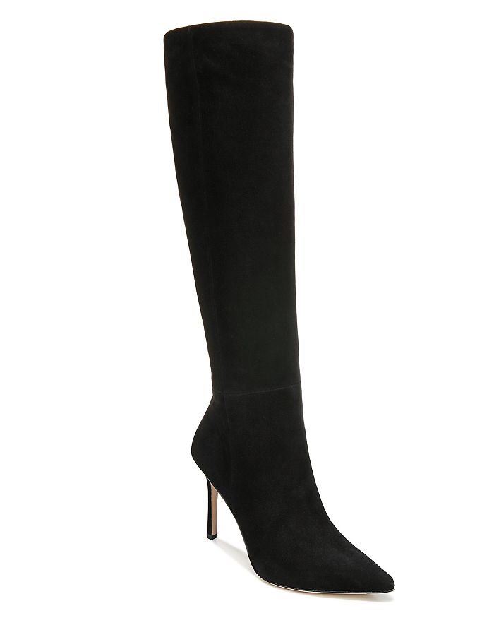 Veronica Beard Women's Lisa Wide Calf High Heel Boots In Black Suede