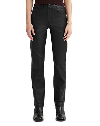 Levi's 724 Coated High Rise Straight Leg Jeans in Black | Bloomingdale's