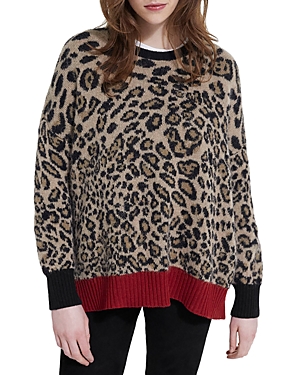 The Kooples Leopard Jacquard Crewneck Sweater