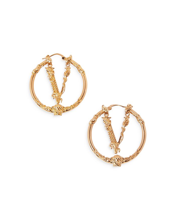 Versace - V Baroque Style Medium Hoop Earrings