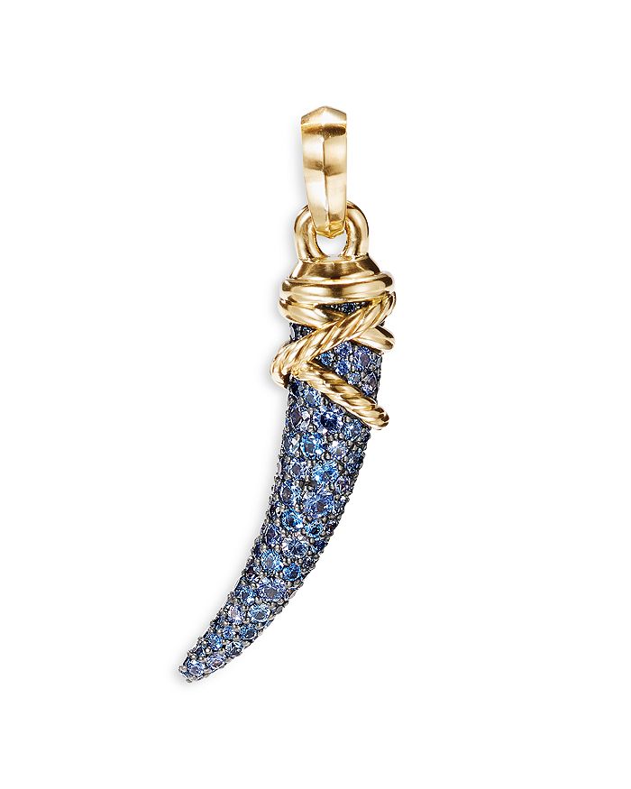 David Yurman - 18K Yellow Gold Tusk Amulet with Blue & Violet Sapphires