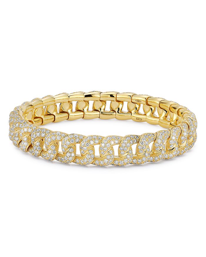 Roberto Demeglio 18K Yellow Gold Groumette Diamond Pavé Large Link