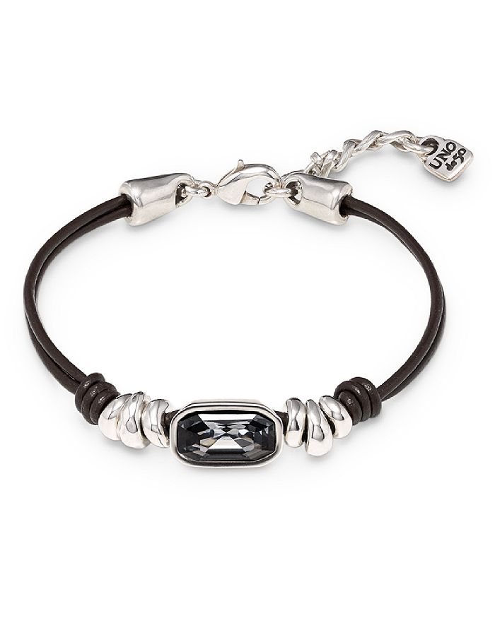 Gold Bracelet W/ Brown Leather - Uno de 50 main image 0