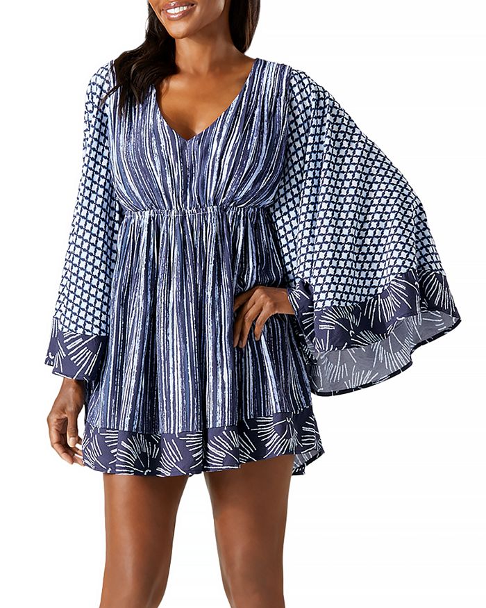 Tommy Bahama Sanibelle Blues Pintuck Tunic Cover Up | Bloomingdale's