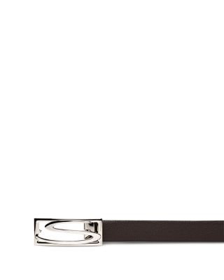 Men's Leather Logo Buckle Belt