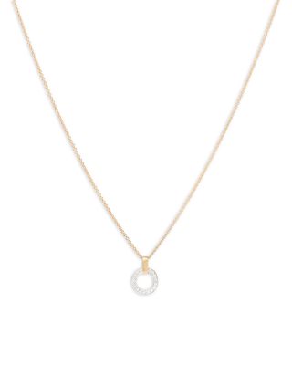 gold necklace with flat circle pendant