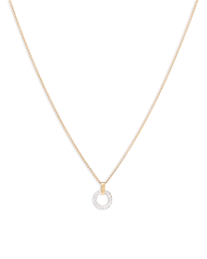 Marco Bicego 18K White & Yellow Gold Jaipur Link Diamond Flat Circle Pendant Necklace, 16.5