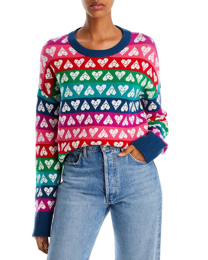 Christmas Ribbed Trim Sweater - Multicolor / S