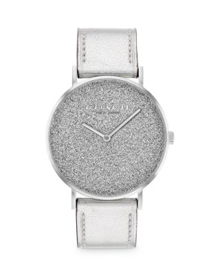 Coach Perry Watch With 36mm Black Glittery Face & Black Leather Band COACH Perry Leather Strap Watch, 36mm | Nordstromrack main image 4