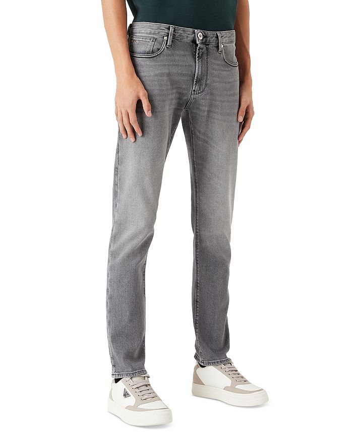 Emporio Armani - Slim Fit Jeans in Solid Blac