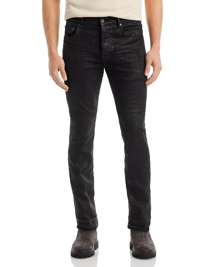 Purple Brand Bootcut Fit High Gloss Jeans in Black Coated