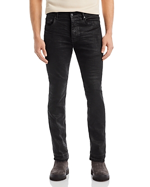 Purple Brand Coated-finish Bootcut Jeans In Black Coated