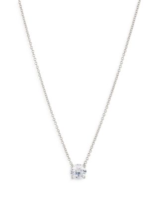 Modern Love Round Cut Solitaire Necklace, 16"-18"