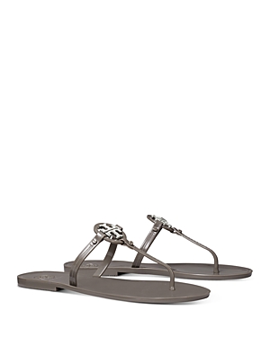 Tory Burch Mini Miller Jelly Flat Thong Sandals In Gray