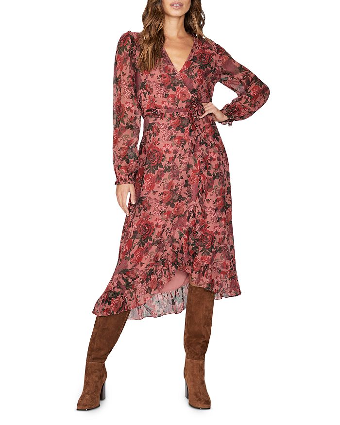 PAIGE Paulette Silk Floral Print Midi Wrap Dress Bloomingdale s