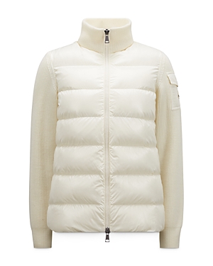 Moncler Wool Puffer Coat In Natural