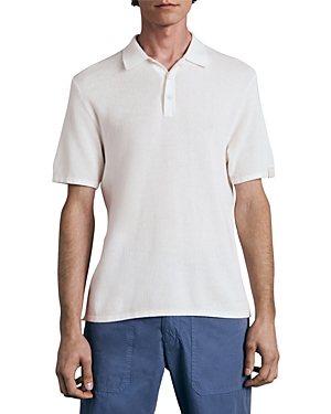 Rag & Bone Relaxed Fit Railroad Stitch Polo In Light Dove